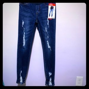 Distressed Maternity Jeans Pants With Support Band
